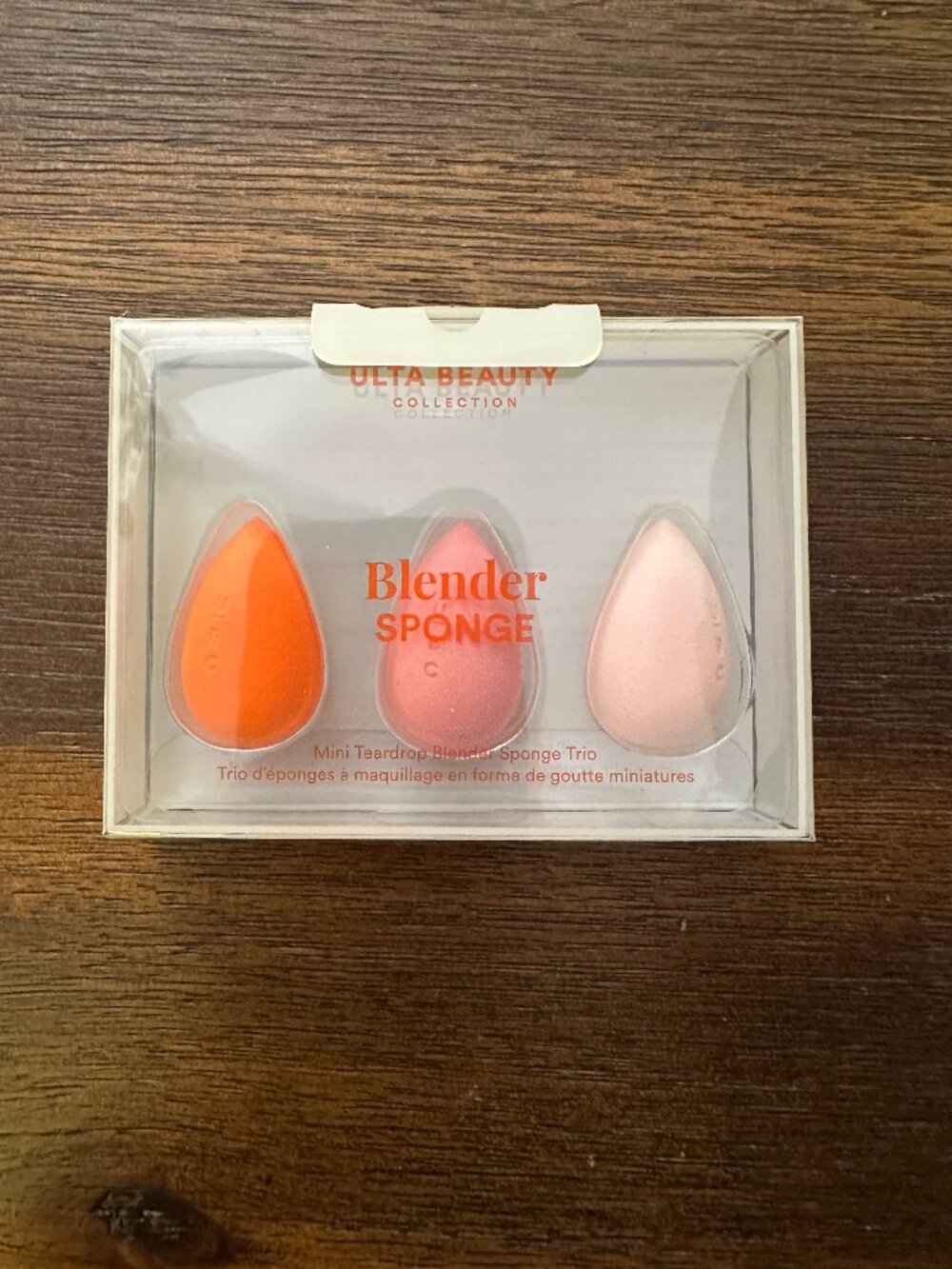 ULTA BEAUTY Mini Teardrop Blender Sponges Trio Pink Orange Makeup Applicator